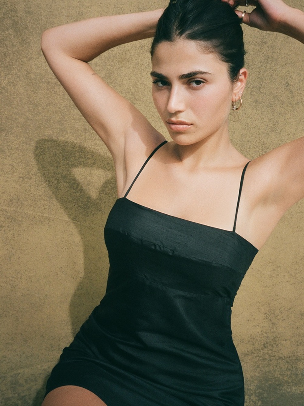 Realisation Par Black Satin Spaghetti Strap Camisole